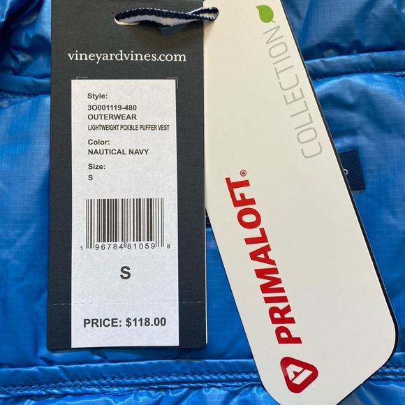 NWT Vineyard Vines Boys' Lightweight Packable Puffer Vest in Nautical Navy (S) - Picture 6 of 9
